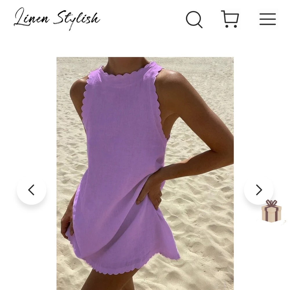 Lavender Scalloped Hem Dress